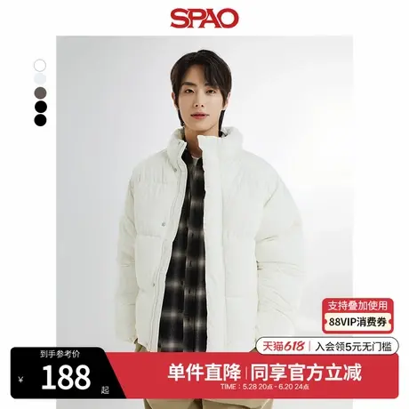 SPAO韩国同款冬季男女同款立领保暖棉服外套SPJPE4TC11商品大图