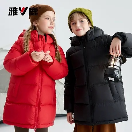 雅鹿儿童中长款加厚羽绒服2025新款保暖外套商品大图