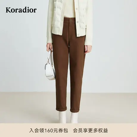 【商场同款】Koradior珂莱蒂尔秋季白色牛仔裤休闲百搭直筒裤图片