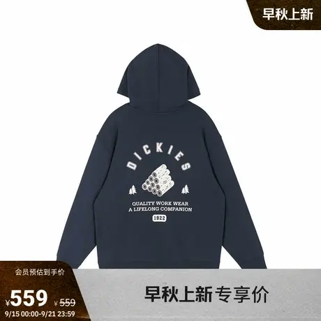 Dickies25秋冬新款前胸刺绣背后印花卫衣 毛圈布内里 男女情侣商品大图