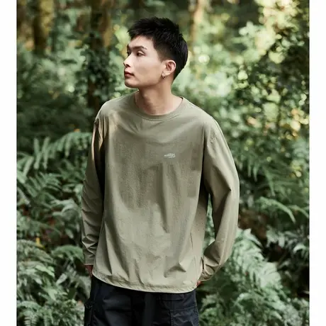 唐狮新款长袖T恤男款男左胸小细节速干休闲舒适男生圆领长袖T恤TD图片