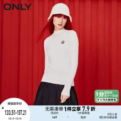 ONLY春季时尚休闲显瘦半高领打底上衣针织衫女|122424019商品大图