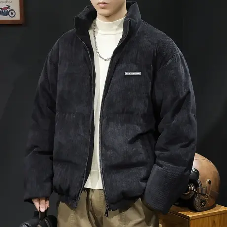 80鸭绒羽绒服男冬季2023新款面包潮牌大码男士外套短款立领新国标商品大图