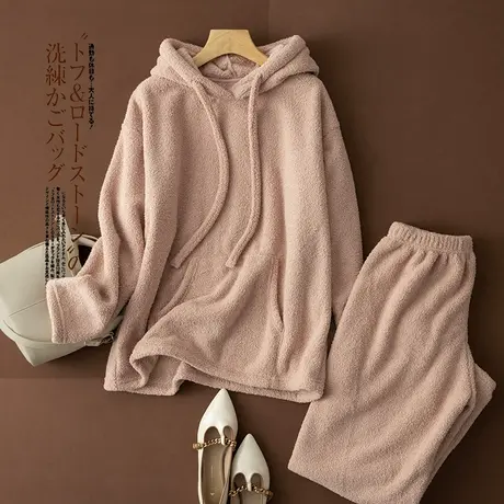 享永子【云感速暖】轻盈柔顺摇粒绒上衣裤子两件套 遛弯居家套装图片