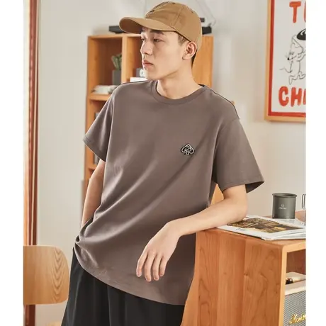 唐狮桃心纯棉短袖t恤男夏季潮流休闲宽松百搭打底衫衣服上衣商品大图