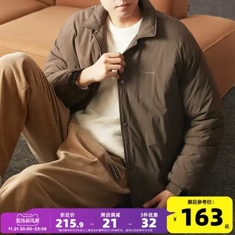 唐狮2023冬季新款棉衣男士翻领夹棉厚外套男生冬季短款休闲棉服潮图片