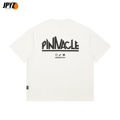 重磅纯棉300g纯棉嘻哈情侣短袖日系圆领T恤男5分袖字母印花半袖商品大图