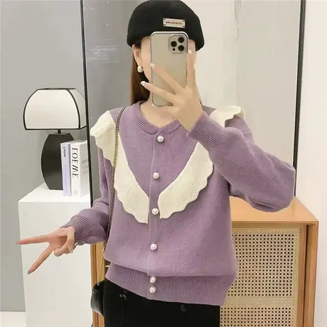 女士毛衣开衫早春装2023年新款春季女装独特设计上衣针织外套春秋商品大图