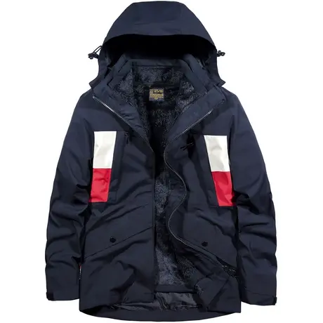 VIP冬季冲锋衣男潮牌三合一加绒加厚情侣户外登山服连帽风衣外套商品大图