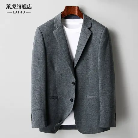 春季新款西装外套男士时尚修身商务休闲灰色单件小西服上衣薄款潮商品大图