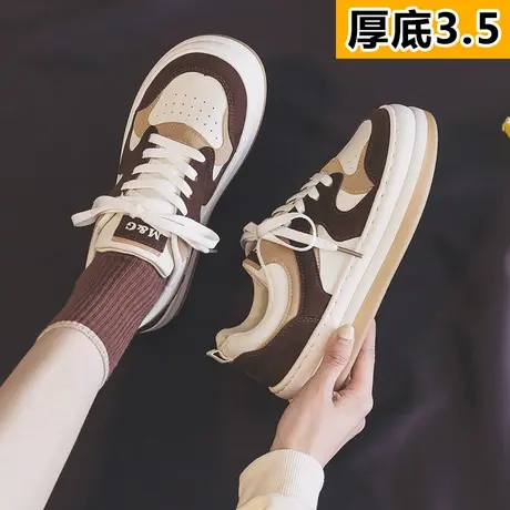 厚底德训鞋女鞋春秋季2023新款ins潮运动休闲小白鞋小众设计板鞋商品大图
