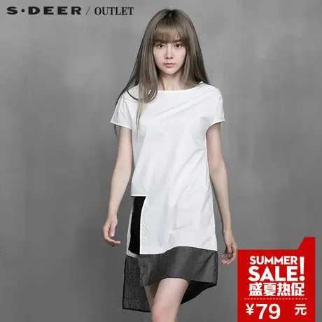 sdeer圣迪奥女装个性缺口宽松上衣S14280611图片