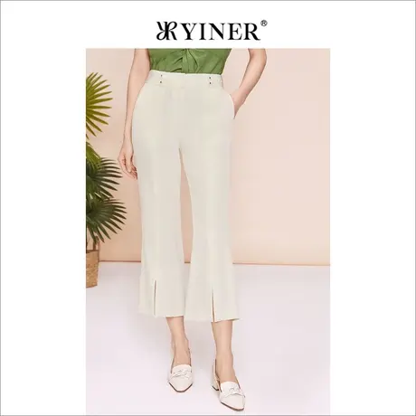 【醋酸系列】YINER音儿女装夏季百搭通勤直筒休闲裤商品大图