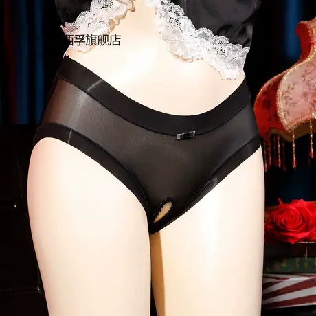 光泽丝袜内裤开裆丝滑裸感细腻性感情趣诱惑内衣大码低腰三角内裤商品大图