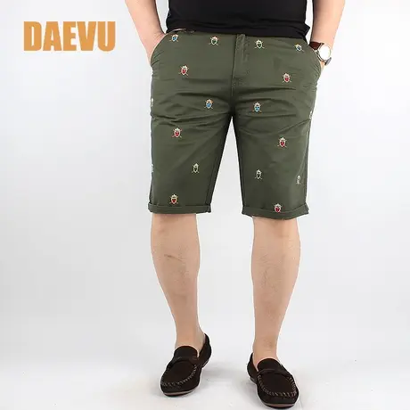 夏季刺绣潮流时尚韩版百搭特大号加肥加大码男士休闲短裤商品大图