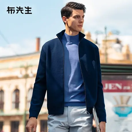 MrBu布先生双侧防水口袋羊毛针织夹克2023加厚羊毛外套男BT12338商品大图