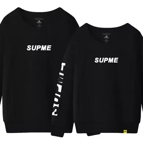 Ohlyah品牌情侣装2022秋冬新款加厚绒卫衣男女字母英文印花休闲潮商品大图