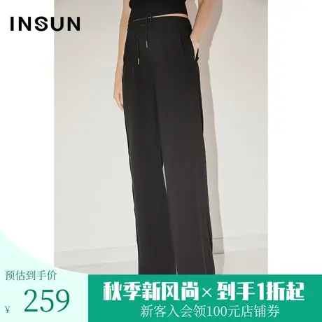 [高级商务]恩裳COVER春秋经典抽绳松紧高腰宽松羊毛混纺休闲裤图片