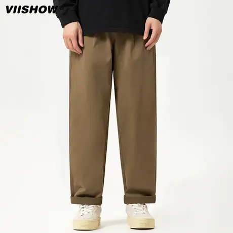 VIISHOW休闲裤男长裤春秋锥形美式高街男士裤子春秋款宽松直筒裤商品大图