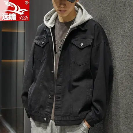 春秋2022新款牛仔外套男宽松时尚韩版秋季潮牌男装工装夹克牛仔衣商品大图