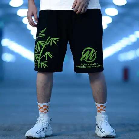 夏季潮牌胖子五分裤运动国潮休闲短裤男潮加肥加大码男短裤篮球裤商品大图