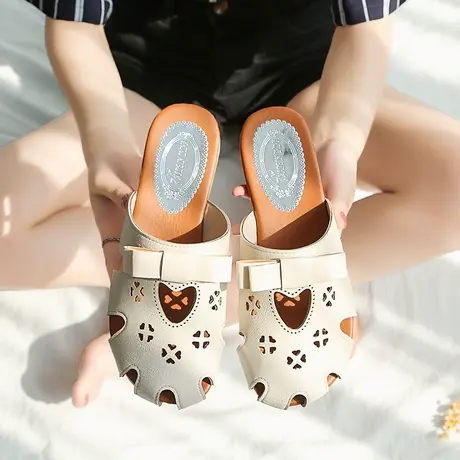 包头半拖鞋女2023夏季新款韩版可爱网红洞洞鞋女外穿防滑凉拖鞋女商品大图