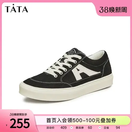 Tata他她百搭休闲板鞋男韩版潮透气经典帆布鞋2023冬新款72I20CM3商品大图