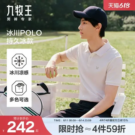【父亲节礼物】九牧王短袖polo衫25夏季冰爽抑菌速干翻领男士t恤商品大图
