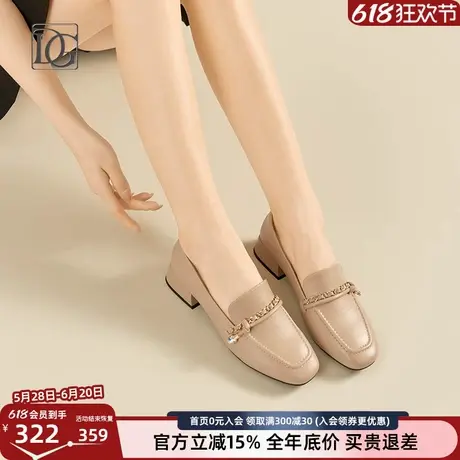 【商场同款】乐福鞋女真皮2025新款春季深口粗跟妈妈单鞋英伦皮鞋商品大图