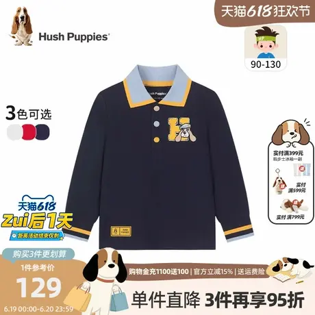 暇步士童装男童长袖polo衫春秋装新款小童学院风翻领t恤儿童上衣商品大图