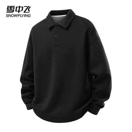 SNOW FLYING/雪中飞卫衣男士秋季2025新款翻领POLO衫休闲长袖上衣商品大图