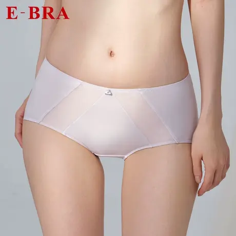 安莉芳官方奥莱E-BRA纯色简约弹力内裤细腻爽滑冰丝中腰三角裤女商品大图
