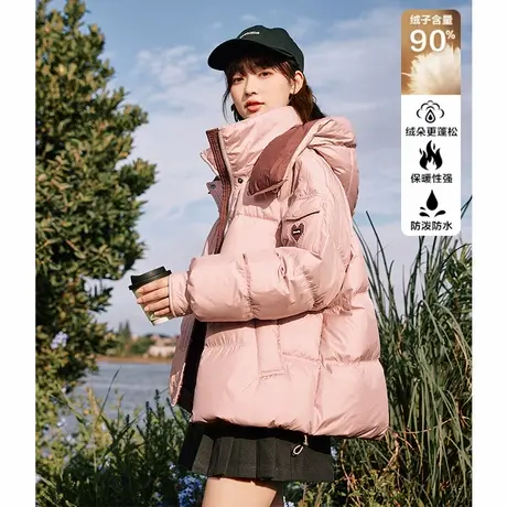 【防水】唐狮2024冬装小众带帽款羽绒服女短款90绒超好看外套休闲图片