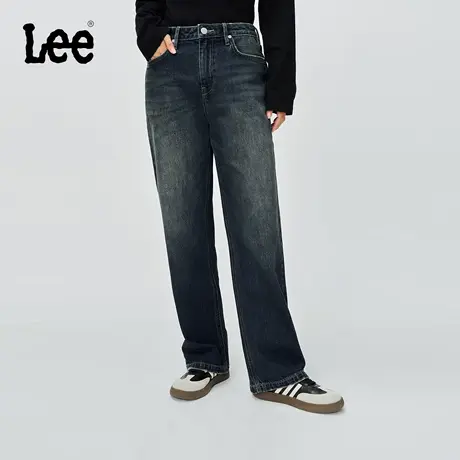 【张凌赫代言】Lee25秋冬新品429标准中腰直脚复古深蓝色女牛仔裤商品大图