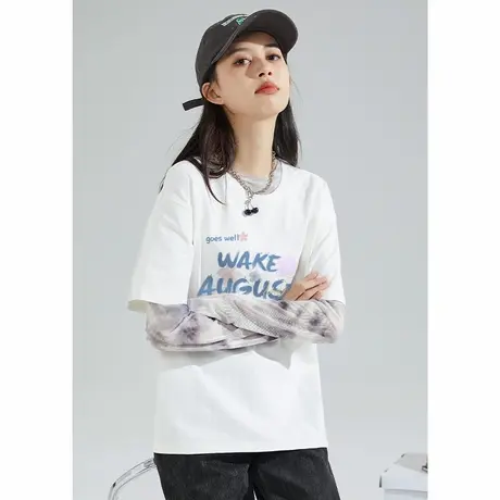 唐狮白色纯棉短袖女t恤夏2025新款爆款宽松显瘦纯棉半袖上衣女VB商品大图