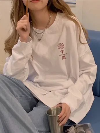 仿棉长袖t恤女装2023新款秋冬季加绒内搭打底衫胖mm大码女装上衣商品大图