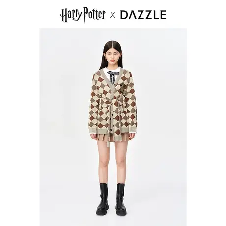 【七七酱专享】DAZZLE地素奥莱秋哈利波特联名学院菱格V领系带外商品大图
