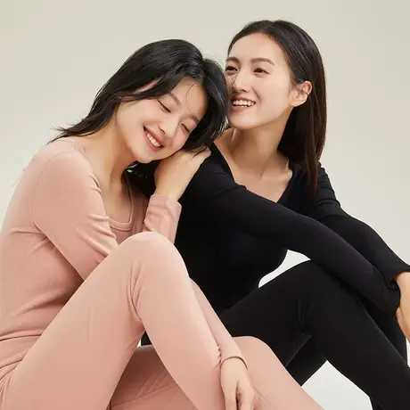 真德绒保暖内衣女士加绒加厚发热秋衣秋裤套装保暖衣高领大码冬季商品大图