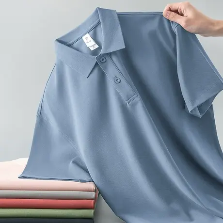 翻领t恤男士polo衫短袖冰丝凉感带领有领半袖商务夏季保罗上衣服商品大图