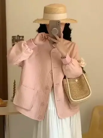 2023年春季新款圆领小香风外套女宽松显瘦设计感小众欧货女装上衣商品大图