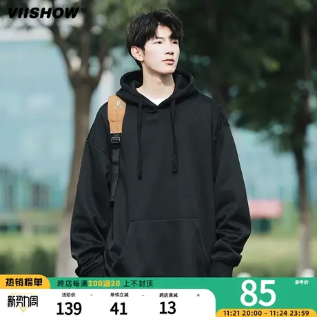 VIISHOW卫衣男春秋季美式潮牌宽松套头衫休闲重磅外套连帽上衣服商品大图