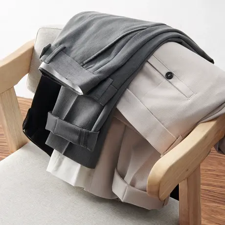 肌理暗纹休闲西裤男春秋季新款垂感小直筒九分裤韩版潮流商务男裤商品大图