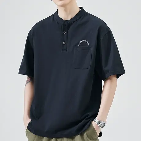 夏季纯棉半袖圆领短袖t恤衫男士2024新款夏天体恤男款夏装上衣服商品大图