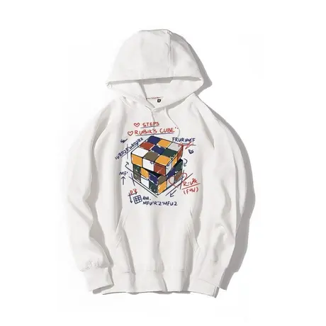 秀洛旋转魔方卫衣秋季连帽衫男日系慵懒风魔方宽松不带帽外套衣服商品大图