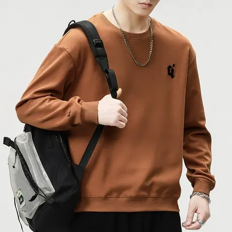 百搭男士卫衣秋季男装多色加绒可选男士时尚潮牌百搭男款长袖卫衣商品大图