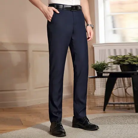 西裤男直筒西服裤子休闲长裤男士加绒新款职业装商务正装西装裤黑图片