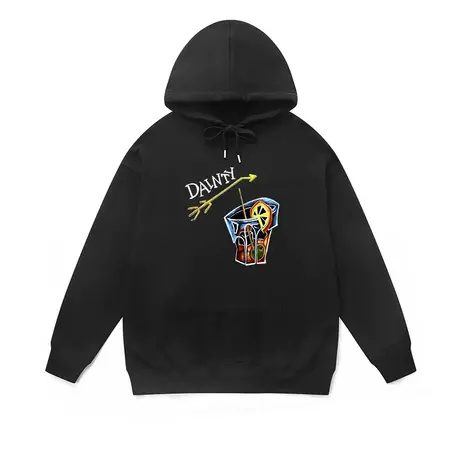 小众艺术感连帽卫衣原创涂鸦设计欧美潮牌oversize遮屁股加厚外套商品大图