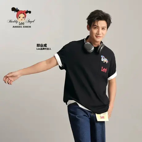 【Angel Chen联名】Lee商场同款24早春新品舒适版男女同款短袖T恤图片
