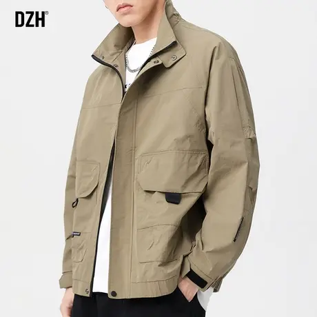 男士工装立领夹克男春秋款美式高街外套春季男装2024新款衣服男款商品大图