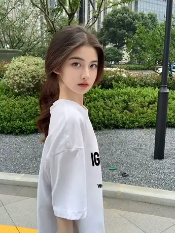 纯棉重磅短袖t恤女2023新款夏季小个子美式宽松设计感小众上衣ins商品大图